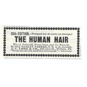 The Human Hair Harley Parker A.C. Long & Co c1905 Advertisement AE7-SA1